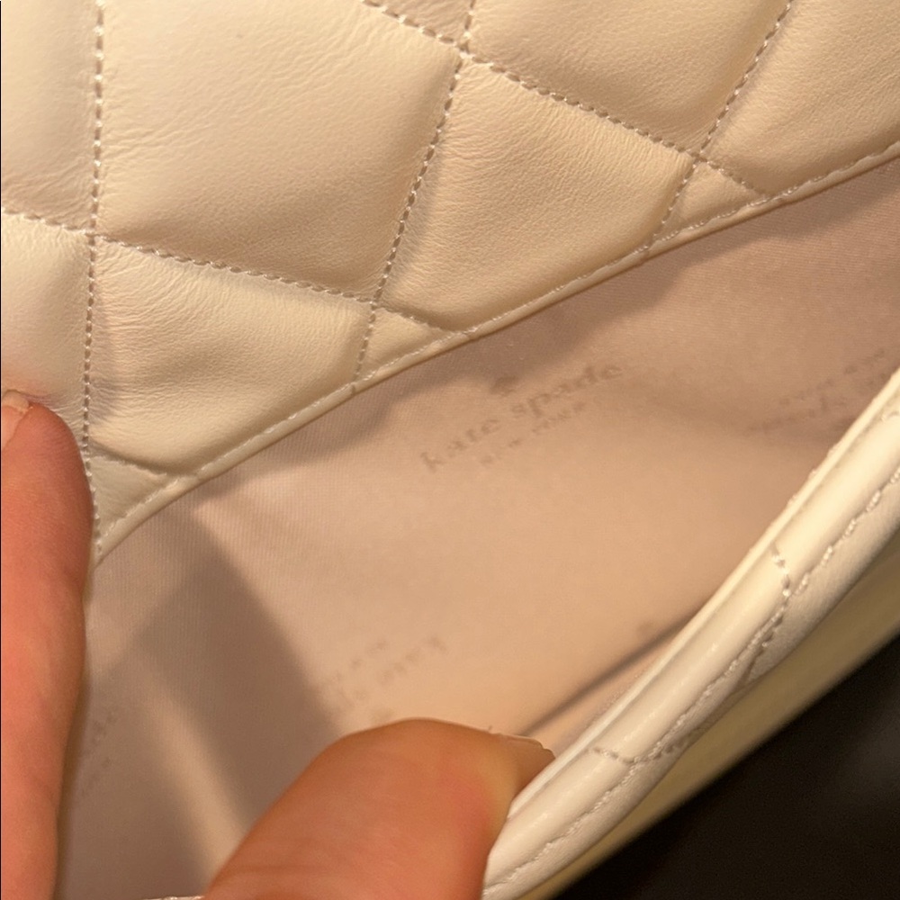 Kate Spade NWT New York Cream Quilted Shoulder Bag with Gold Chain - Picture 10 of 15
